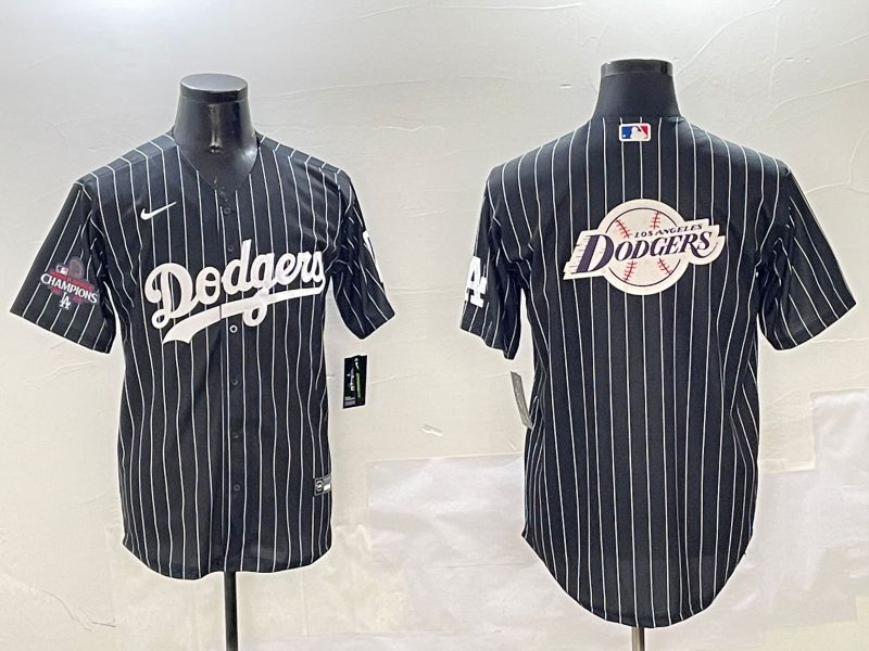 Men Los Angeles Dodgers Blank Black Stripe Jointly Name 2025 Nike MLB Jersey style 26